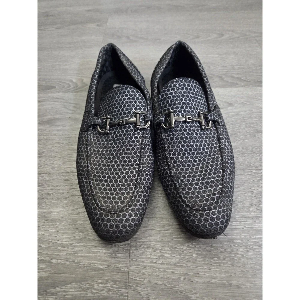 Steve Madden Donny Mens Loafers Shoes Sz 11 Black Patterned Slip On Casual